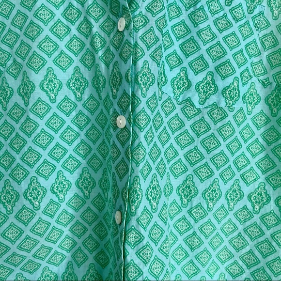 J. Jill Patterned Button Down Tie Front Top - Picture 4 of 6